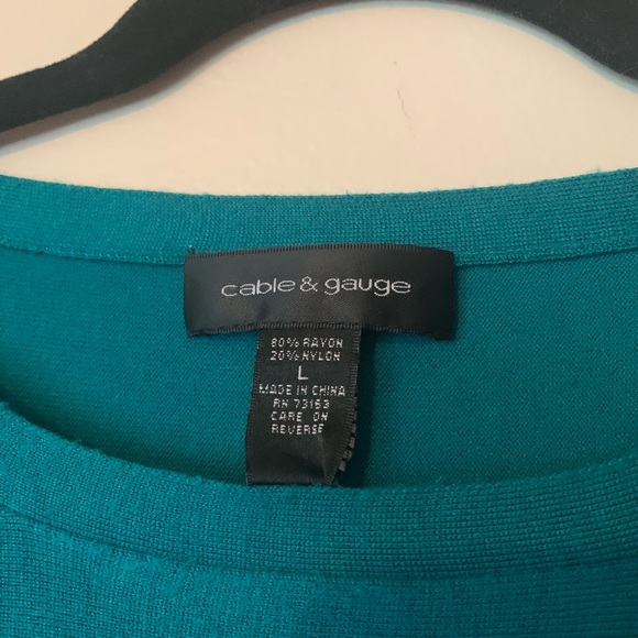 Cable & Gauge Teal Short sweater - Picture 2 of 6